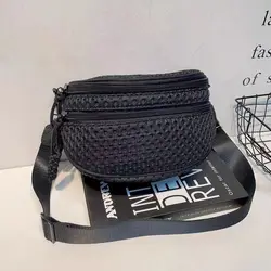 Casual cross body bag for women new waterproof Oxford cloth shoulder mesh saddle bag commuter messenger bag with real leather