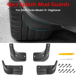 4PCS Mud Flaps for 2024 Tesla Model 3 Highland Splash Mud Guards No Need to Drill Holes Fender Mud Guard Accessories