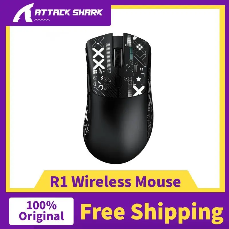 

Attack Shark R1 Wireless Gaming Mouse 18K DPI PAW3311 Tri-Mode Bluetooth 2.4GHz USB Lightweight Macro Gaming PC accessories