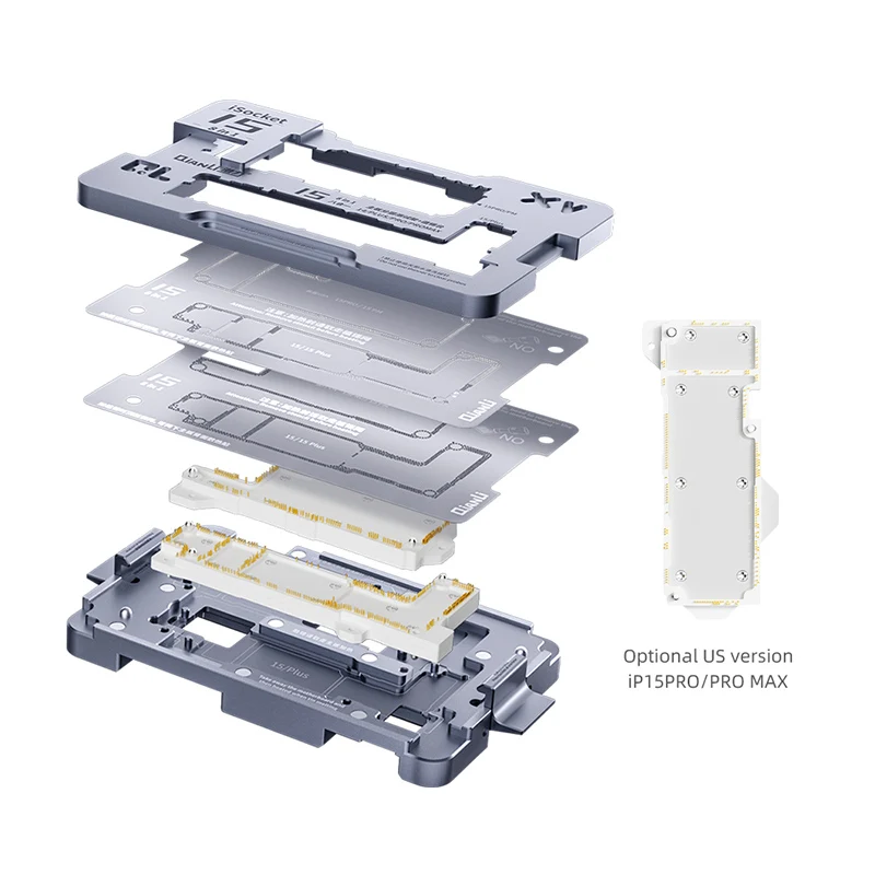 QIANLI iSocket Motherboard Layered Test Frame for IP14 14Pro 14Plus 14PM 15 15Pro 15PLUS 15PRoMax Main Board Detection Fixture