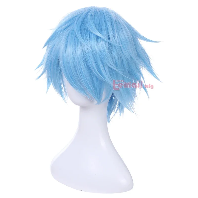 L-email wig Kuroko no Basket Tetsuya Kuroko Cosplay Wig 30cm Short Light Blue Men Synthetic Hair Perucas Cosplay Wig