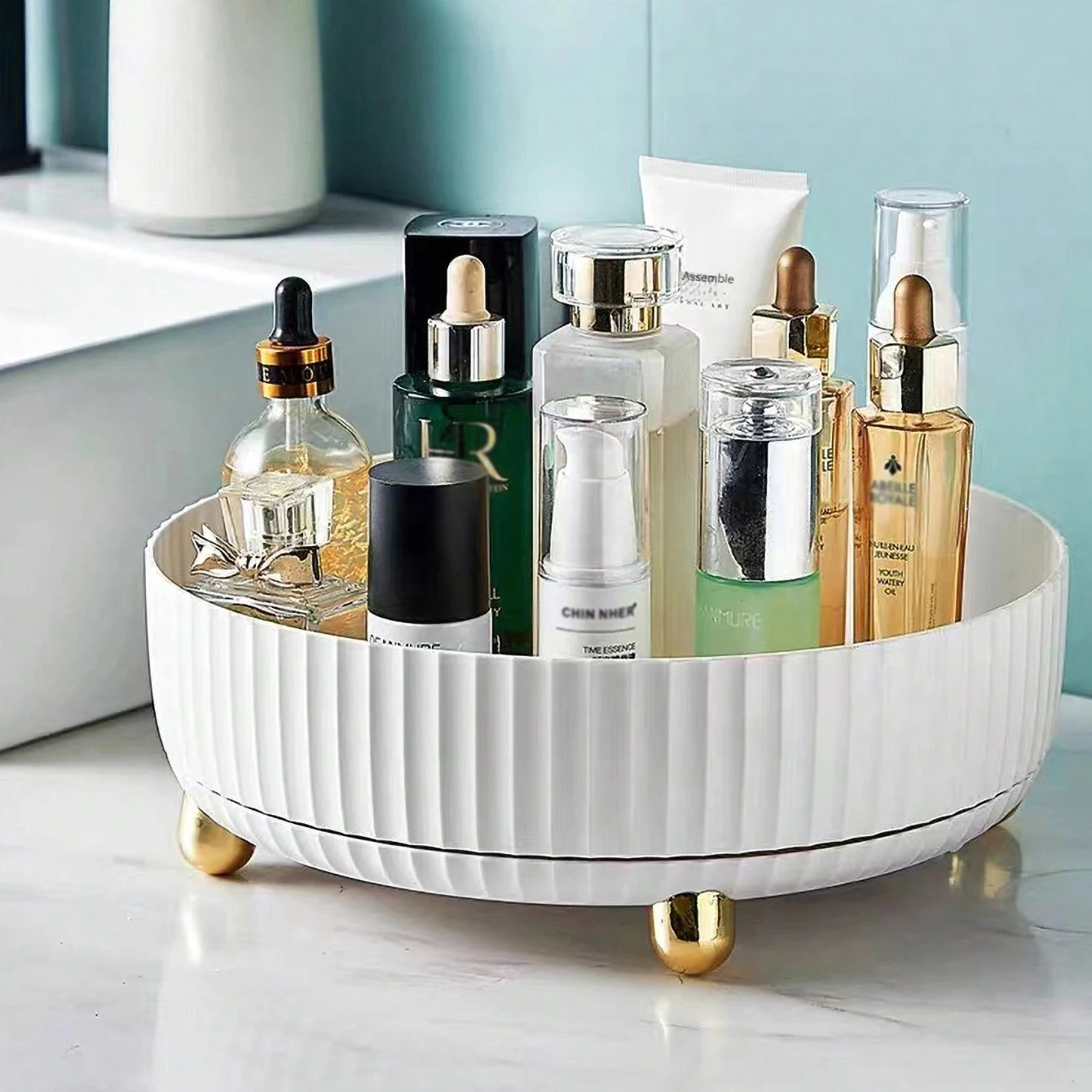 1 قطعة 360 ° رف تخزين بهار الصلصة والخل الخاصة للمطبخ، رف تخزين بهار متعدد الوظائف، خفيف luxu #1