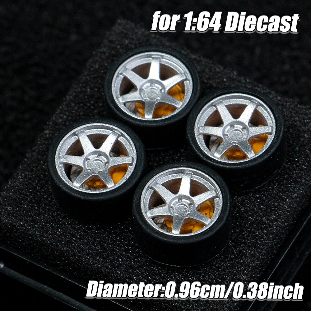 1:64 مقياس نموذج عجلات السيارة الحافات 4 قطعة 1 مجموعة ثلاثية الأبعاد المطبوعة الراتنج الحافات مع الإطارات المطاطية للعجلات الساخنة MINI GT Tomica JDM ترقية السيارة #4
