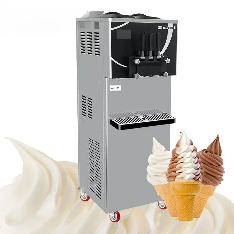 Commercial Sundae Cone Ice Cream Machine Soft Vertical Ice Cream Maker Grain Processing Machinery Fully Automatic