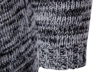 Men's Hooded V-Neck Knit Sweater Coat 5 2026 New Fashion American European Men's Solid Color Casual Trendy Thicken Long Sleeve Loose Knitted Sweater Coat Male Clothes 5