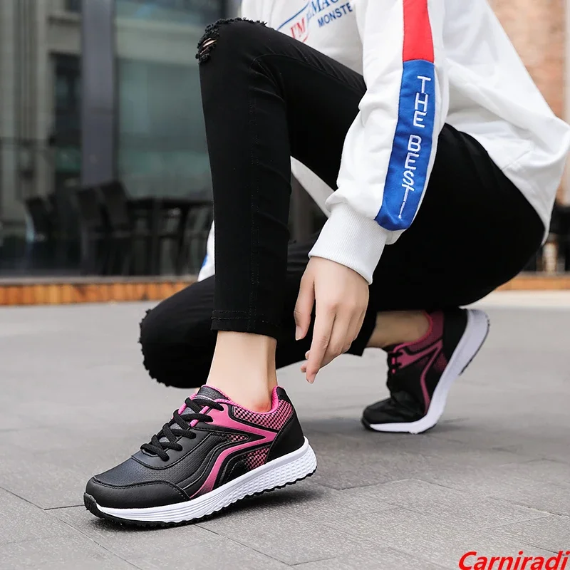 Fashion Spring Waterproof Athletics Running Shoes Women Outdoor Baskets Soft Casual Sneakers Ladies Non-slip Flats Walking Shoes