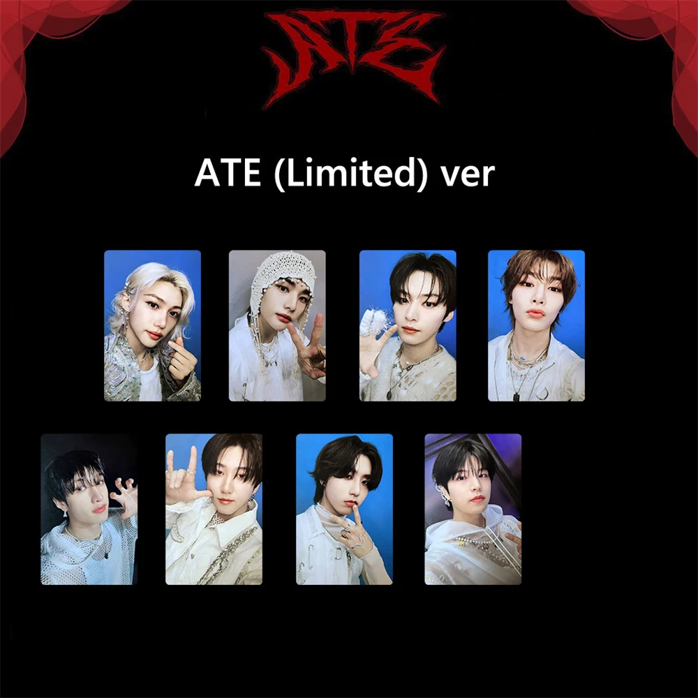 8pcs Kpop ATE Album Photocard Felix Bangchan Lee Know Hyunjin LOMO Card Postcard Double Sides Card Gift Fans Collection