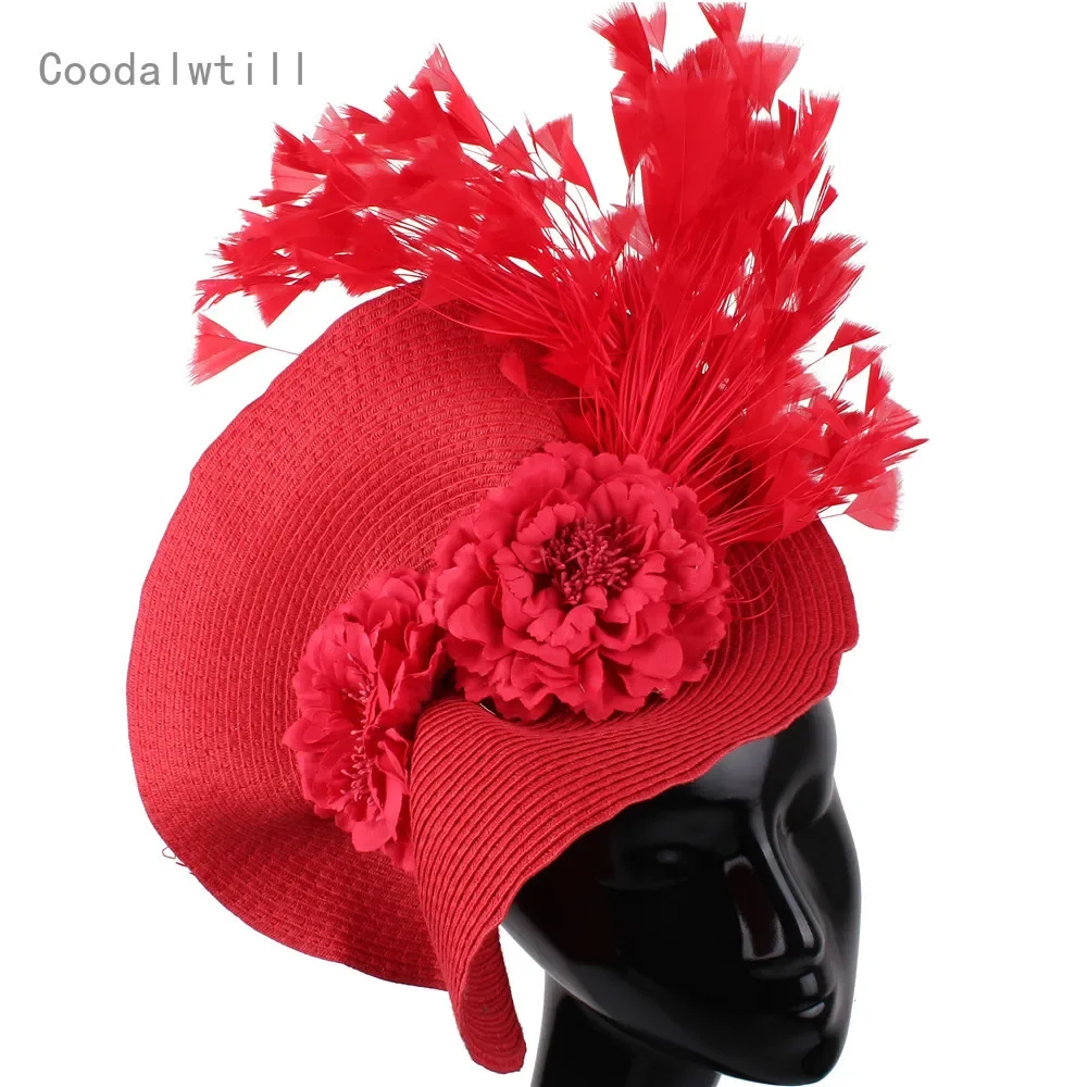 

Occasion big fascinators women elegant derby hat women chapeu ladies femme mariage wedding headpiece headband kentucky derby hat