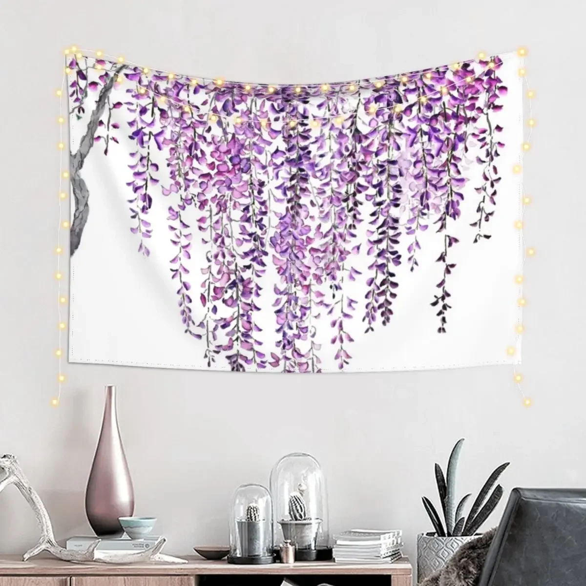 purple wisteriain bloom Tapestry House Decorations Outdoor Decor Room Decorator Japanese Room Decor Tapestry