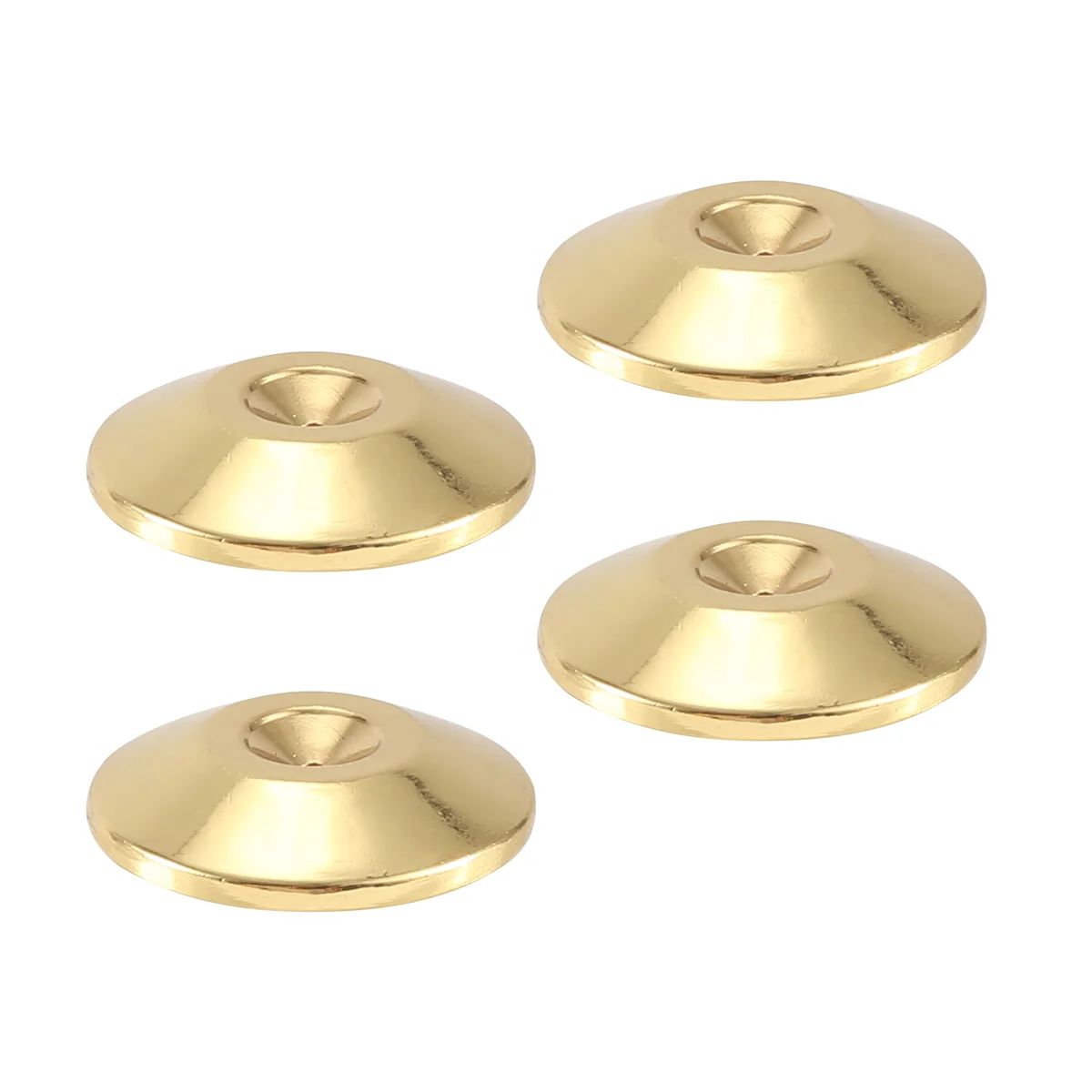 TOP 4 Pcs Speaker Pure Copper Spikes Pads HiFi Speaker Box Isolation Floor Stand Feet Cone Base Shoes Pad (Gold)