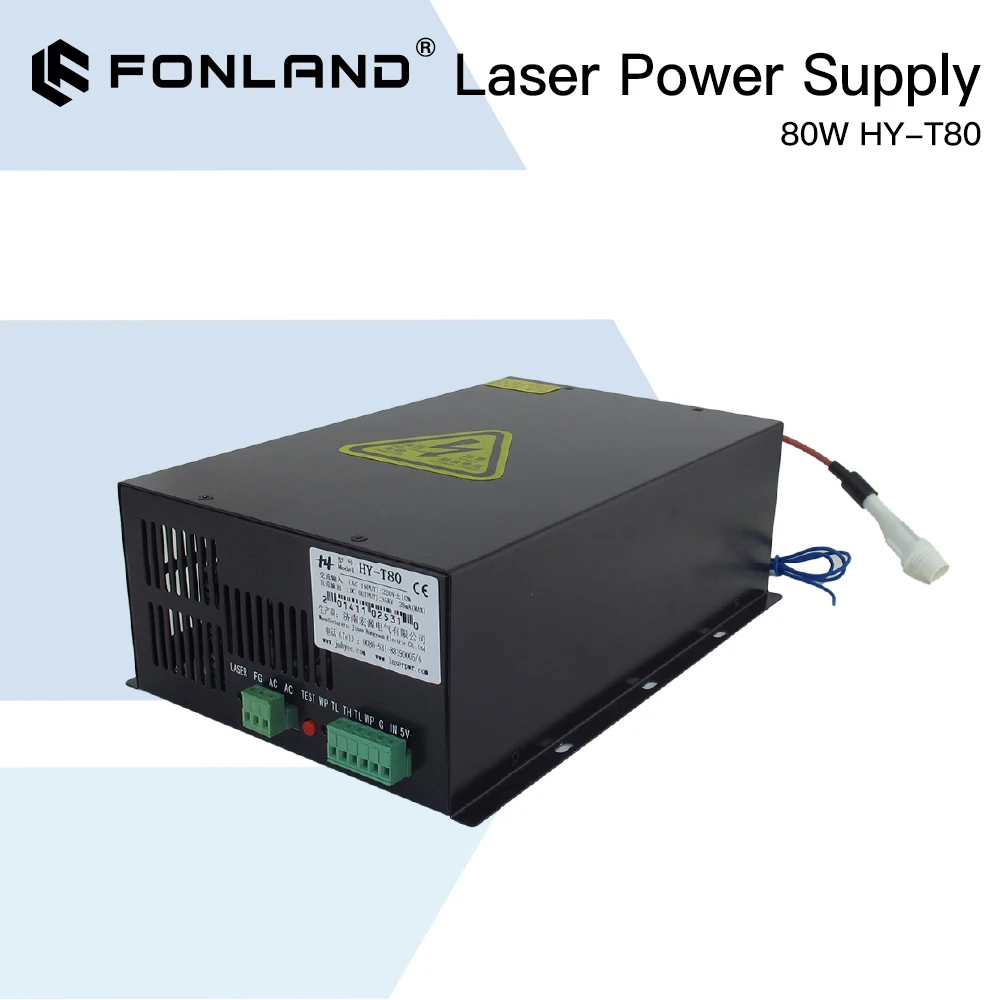 

Fonland 80W HY-T80 CO2 Laser Power Supply for CO2 Laser Engraving Cutting Machine HY-T80 T / W Series