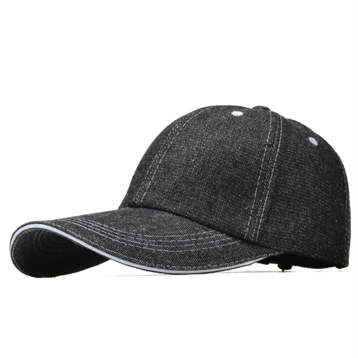 Long Brim Baseball Caps for Men Women Denim Sun Outdoor Dad Hats Solid Trucker Hats