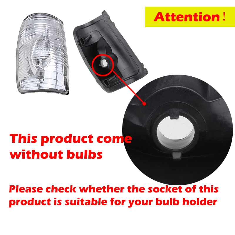 White Turn Signal Cover Rear view Mirror Light Indicator Lens Without Bulbs Fit For Ford Transit MK8 2014 2019 Car Accessories