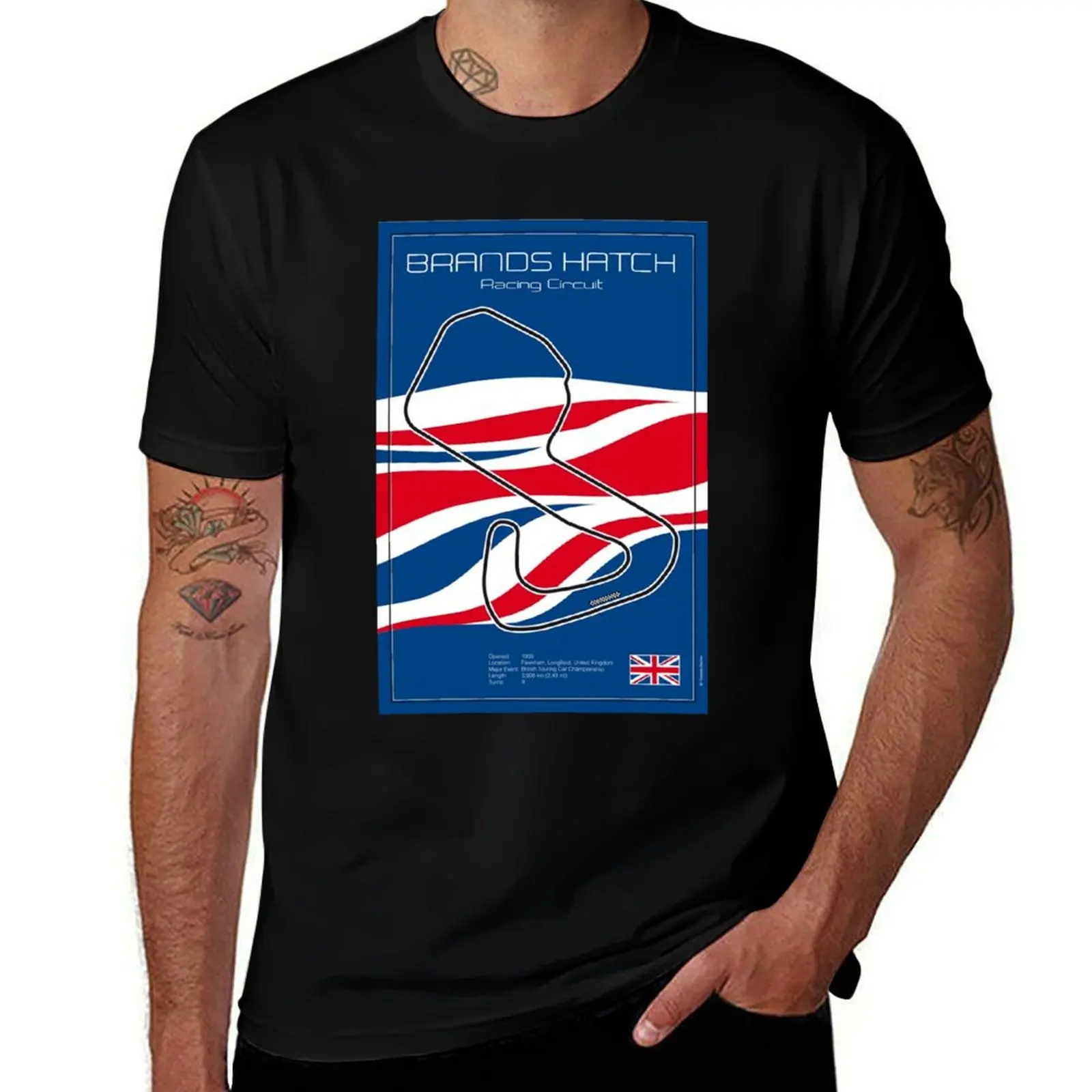 Brands Hatch Race Track T-Shirt man t shirts cotton cotton tshirt 100% cotton t shirt pack T-shirt