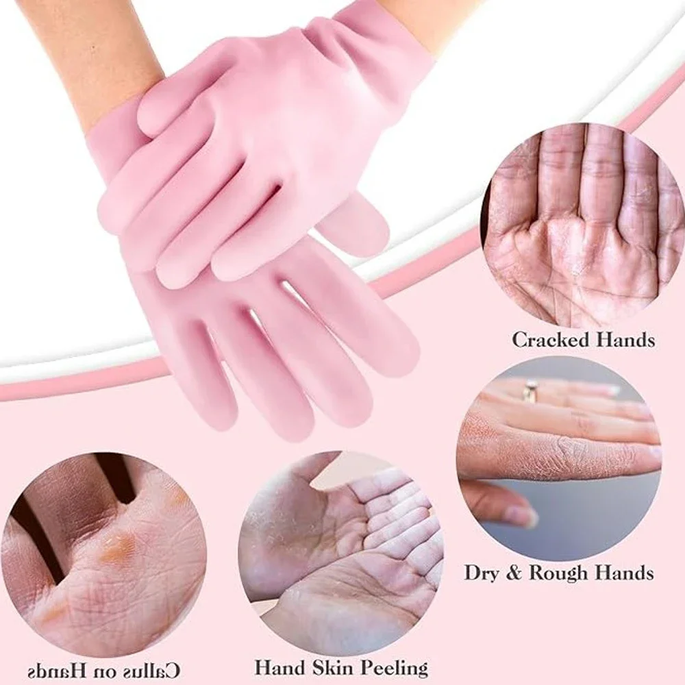 Silicone Moisturizing Gloves Foot Socks Gloves Anti Crack Moisturizing Gel Socks Preventing Dryness Spa Foot Hand Care Dead Skin