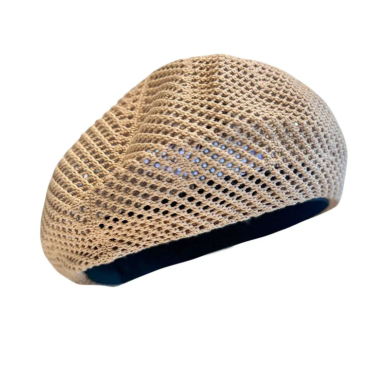 New Ins Popular Summer Cool Hollow Solid Beret Hat For Wome Fashion Cap Spring Top Quality Girls Boina Outdoor Party Gift