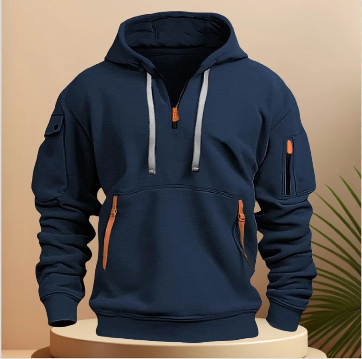 

Motorcycle Men‘s New Autumn Winter Sweatshirt Warm Windproof Jacket Fashion Hooded Sport Clothing Hip Hop Sweatshirt Tops Men