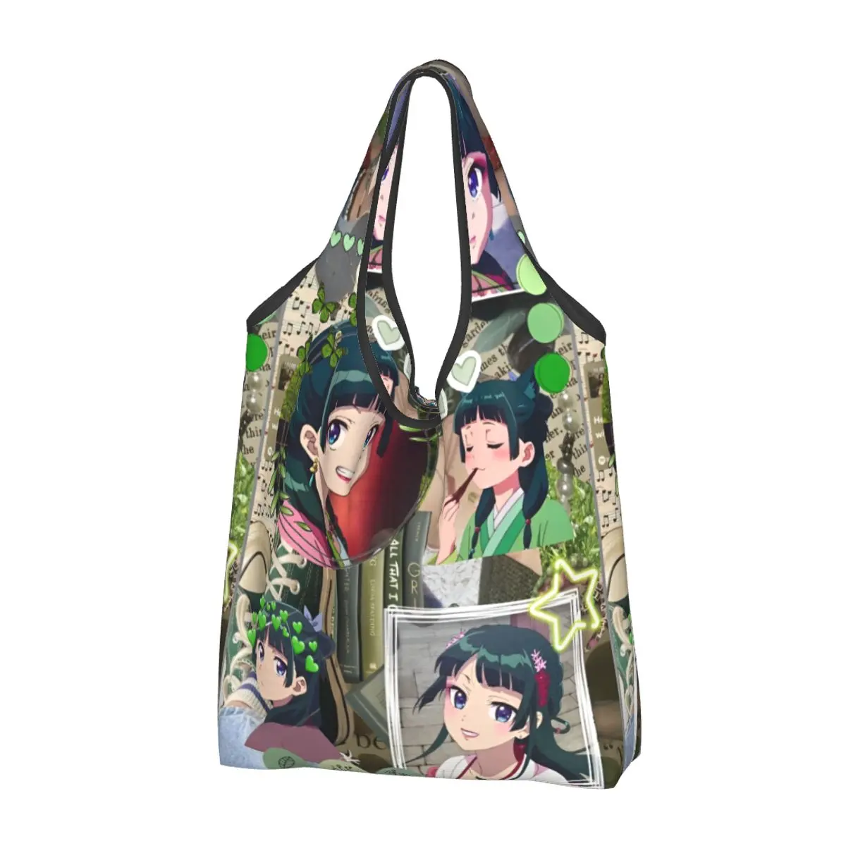 قابلة لإعادة الاستخدام يوميات الصيدلية أنيمي ماوماو أكياس التسوق للبقالة أكياس البقالة قابلة للطي قابل للغسل حمل الحقائب الكبيرة