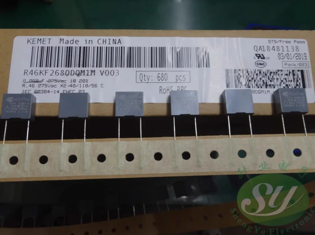 

10PCS AV R46KF268DQM1M 0.068uf/275VAC 68nf 683 New film capacitor 10MM