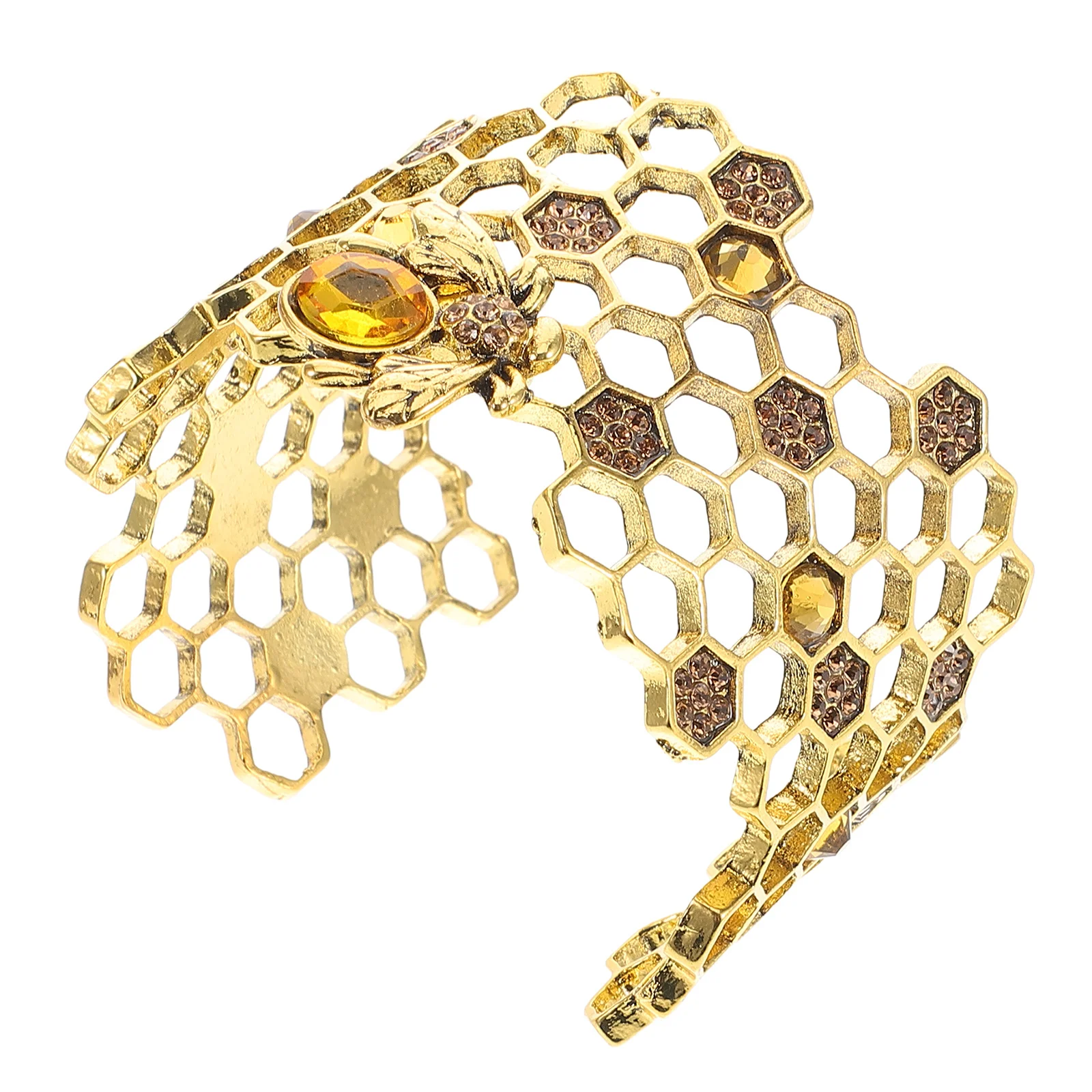 

Adjustable Beehive Bangle Bracelet for Women Minimalist Open Wrist Jewelry Perfect for Party Wedding Daily Wear Gift