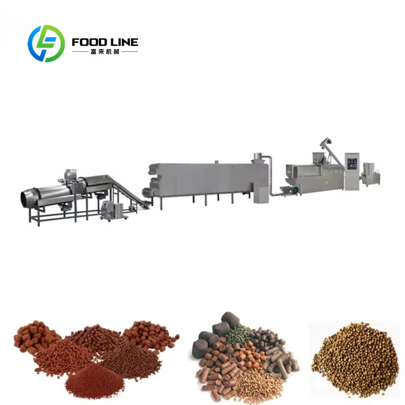 Customized size Large capacity animal fish pet food feed processing machine floating fish pellet production line