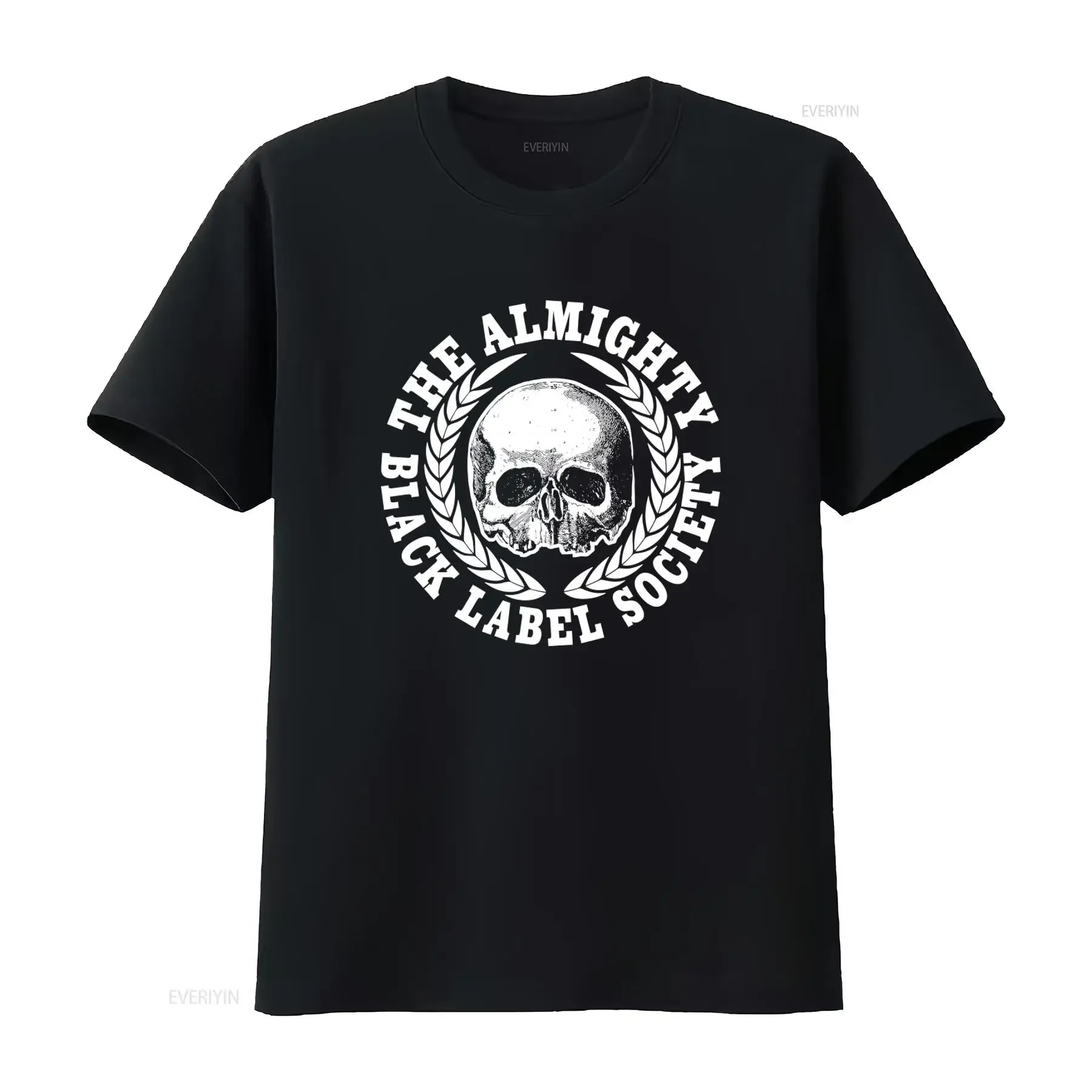 BLACK LABEL SOCIETY 'The Almighty BLS' Skull T Shirt for Men Rock Band Fashion Statement vintage Washed Top For Everyday Wear