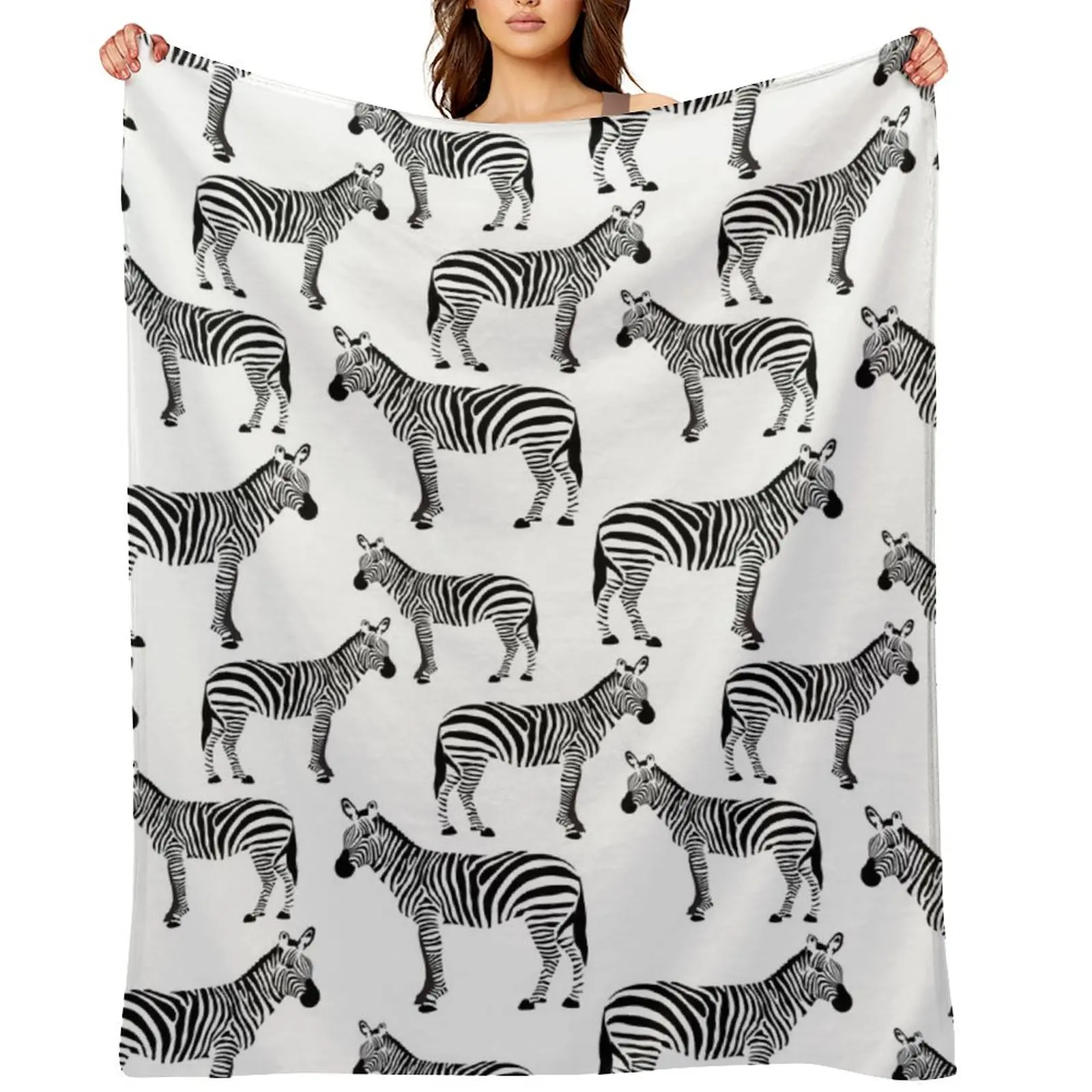 

Zebra, Black and White Zebras Throw Blanket Weighted Baby Comforter for babies Blankets