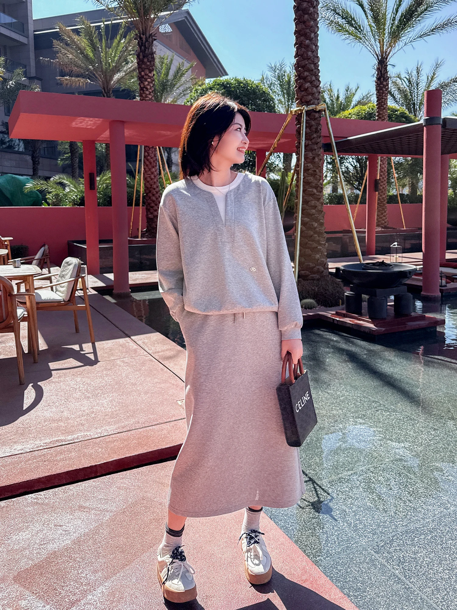 

Zillal Lazy Sle Casual Sportswear Sweatirt Skirt Set Women's High Waist Spring Faion Two-Piece Outfit Long Sve round...