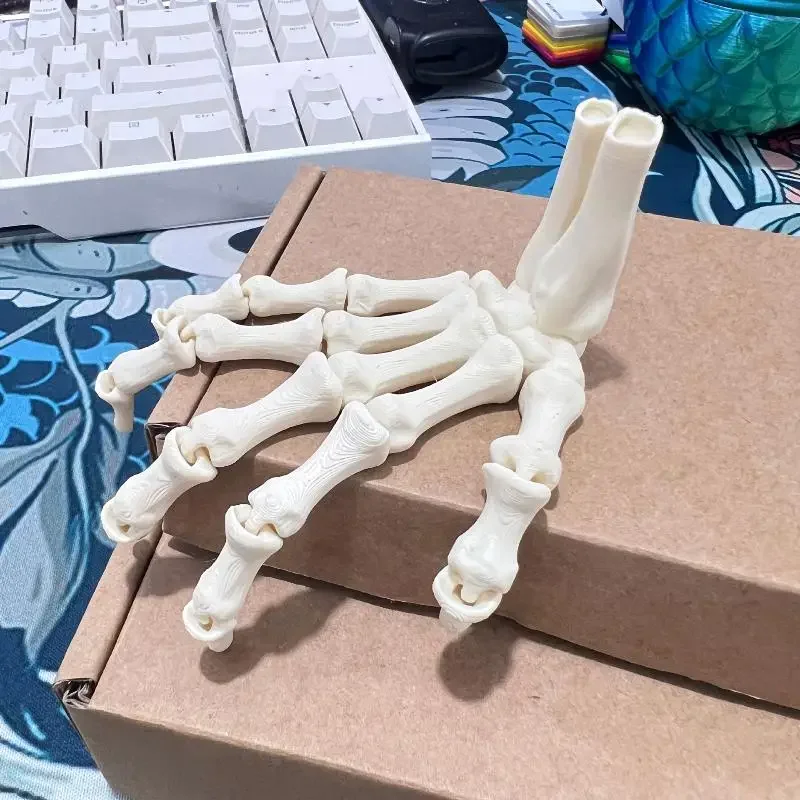 3D Printed Realistic Flexible Joint Skeleton Hand Model Ghost Halloween Party Decoration Home Ornament