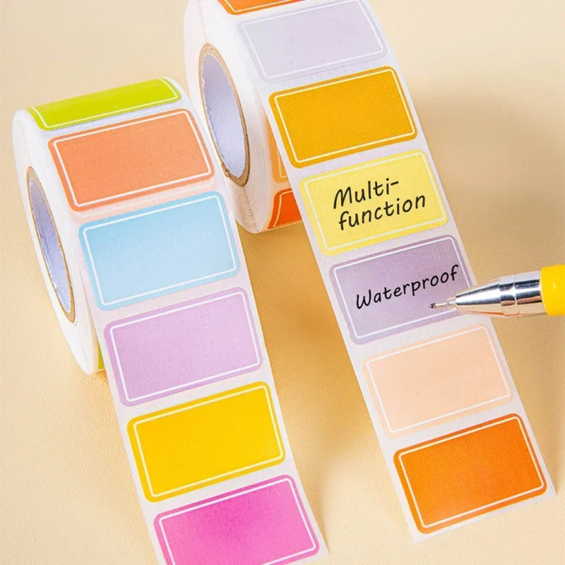 500 étiquettes indexées colorées imperméables par rouleau - Étiquettes adhésives durables et vibrantes pour l'organisation, étiquettes nominatives personnalisées
