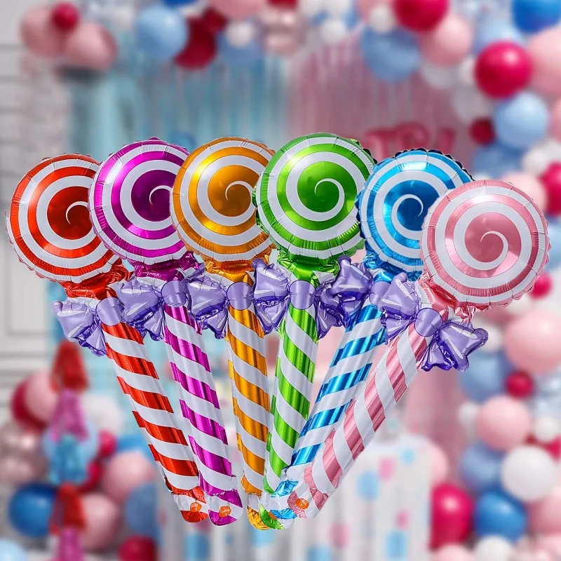 60/6 sztuk kolorowe balony Lollipop folia aluminiowa ręczne balony cukierkowe świąteczne urodziny dekoracje weselne