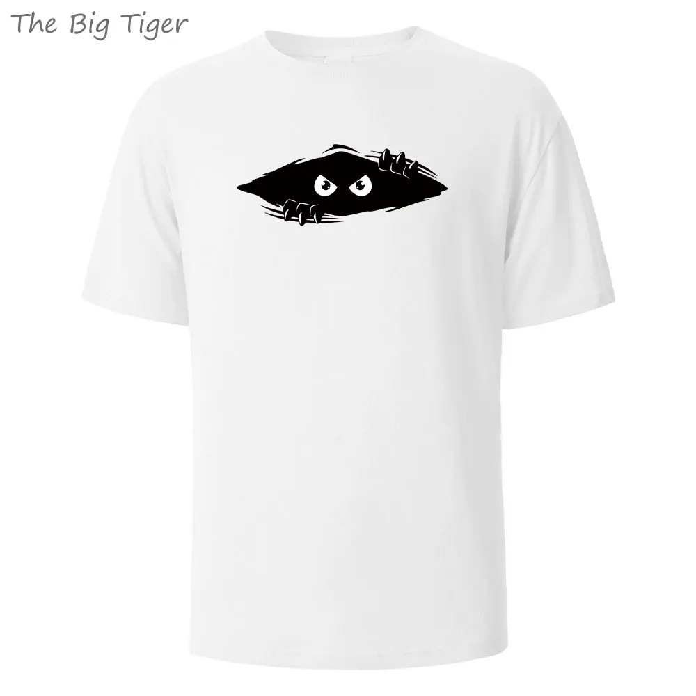 

Базовая хлопковая футболка унисекс с принтом, свободная посадка с круглым вырезом, мягкая дышащая повседневная рубашка, модная мужская футболка, топы