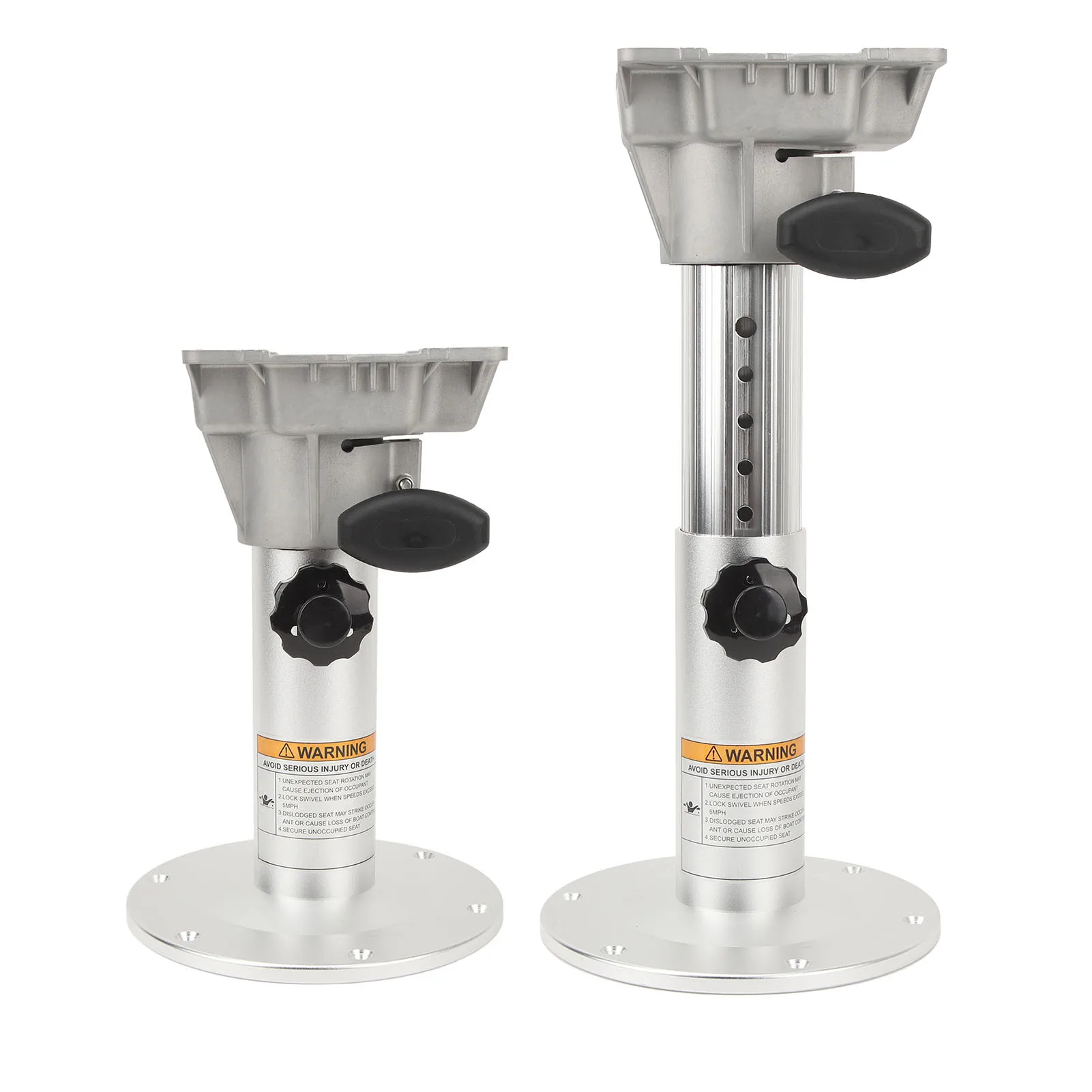 Boat Seat Pedestal Aluminum Alloy 360 Degree Swivel 335 to 490mm Adjustable Height Pedestal for RV Yacht Marine