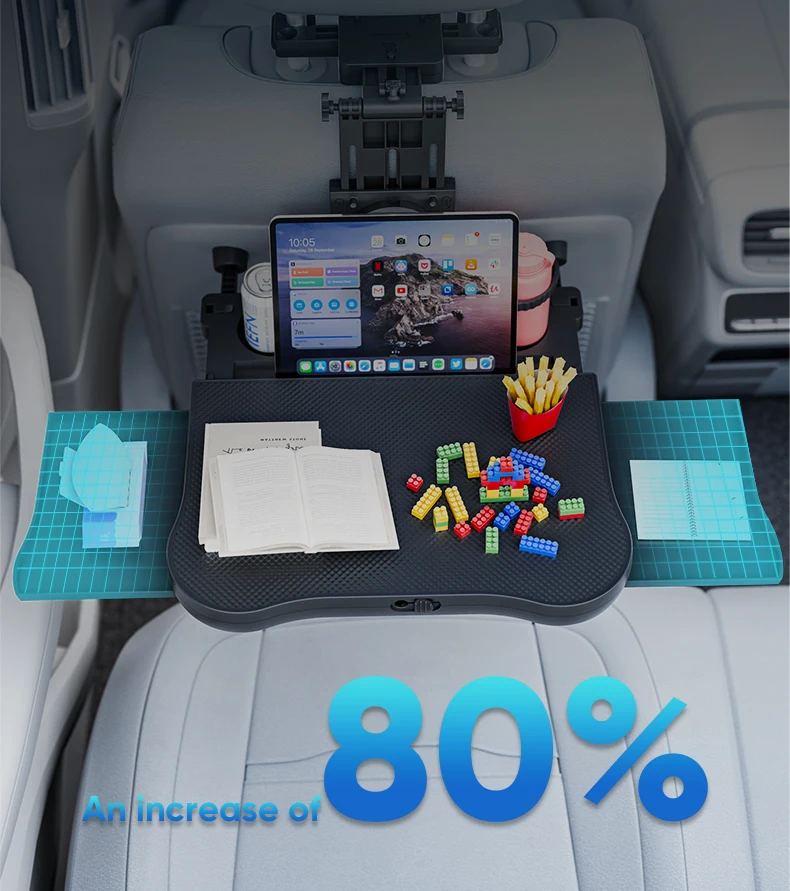 Foldable expandable car backseat tray
