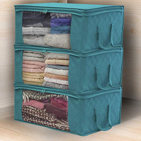 Foldable Storage Bag Non-woven Home Storage Box Quilt Closet Clothing Zipper Organizer Tidy Pouch Suitcase Moisture-Proof