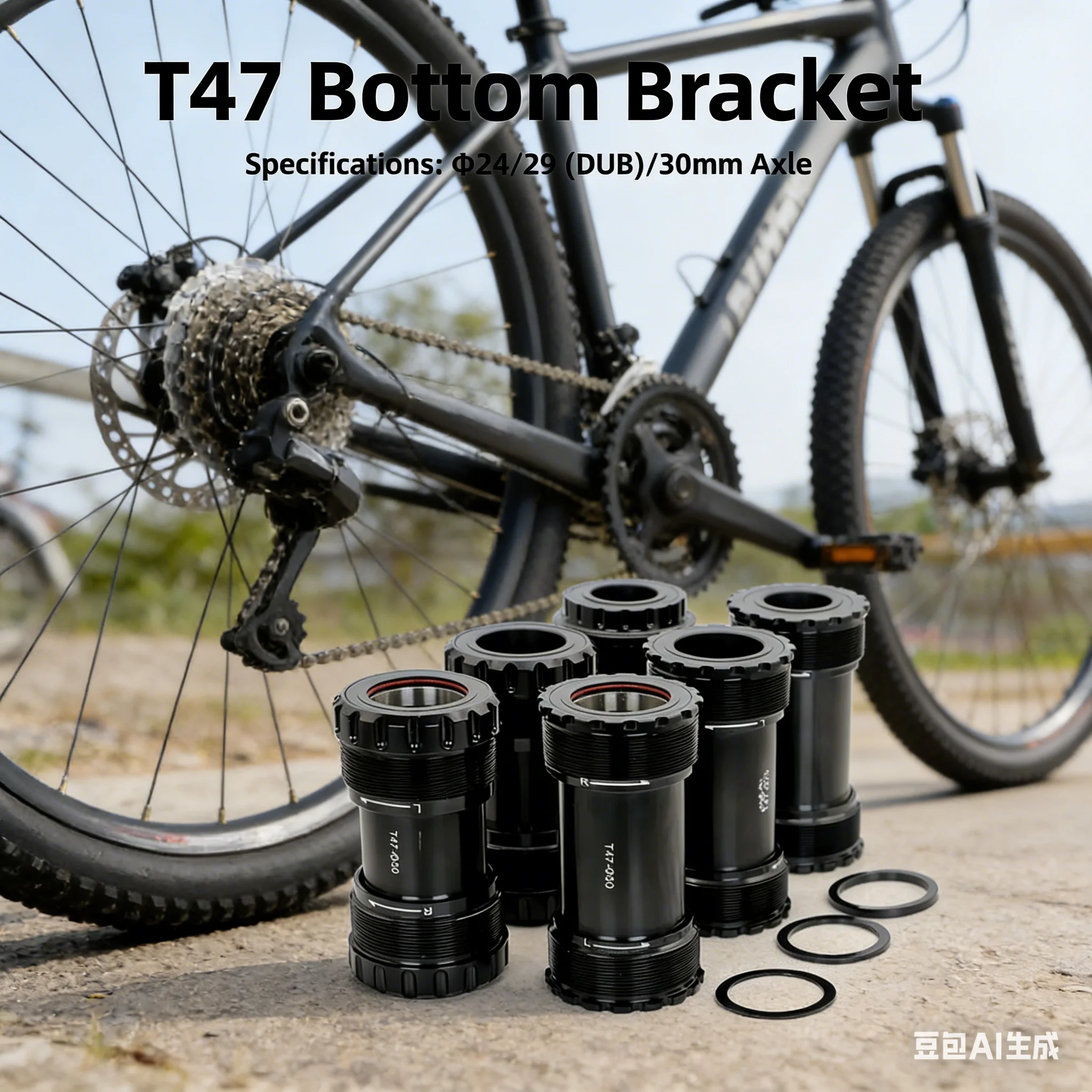

Bike Bottom Bracket T47 Threaded 47mm ID Aluminum Bearing Bottom Bracket For 24mm 29mm Crankset P5 Grade Bearing Accessories