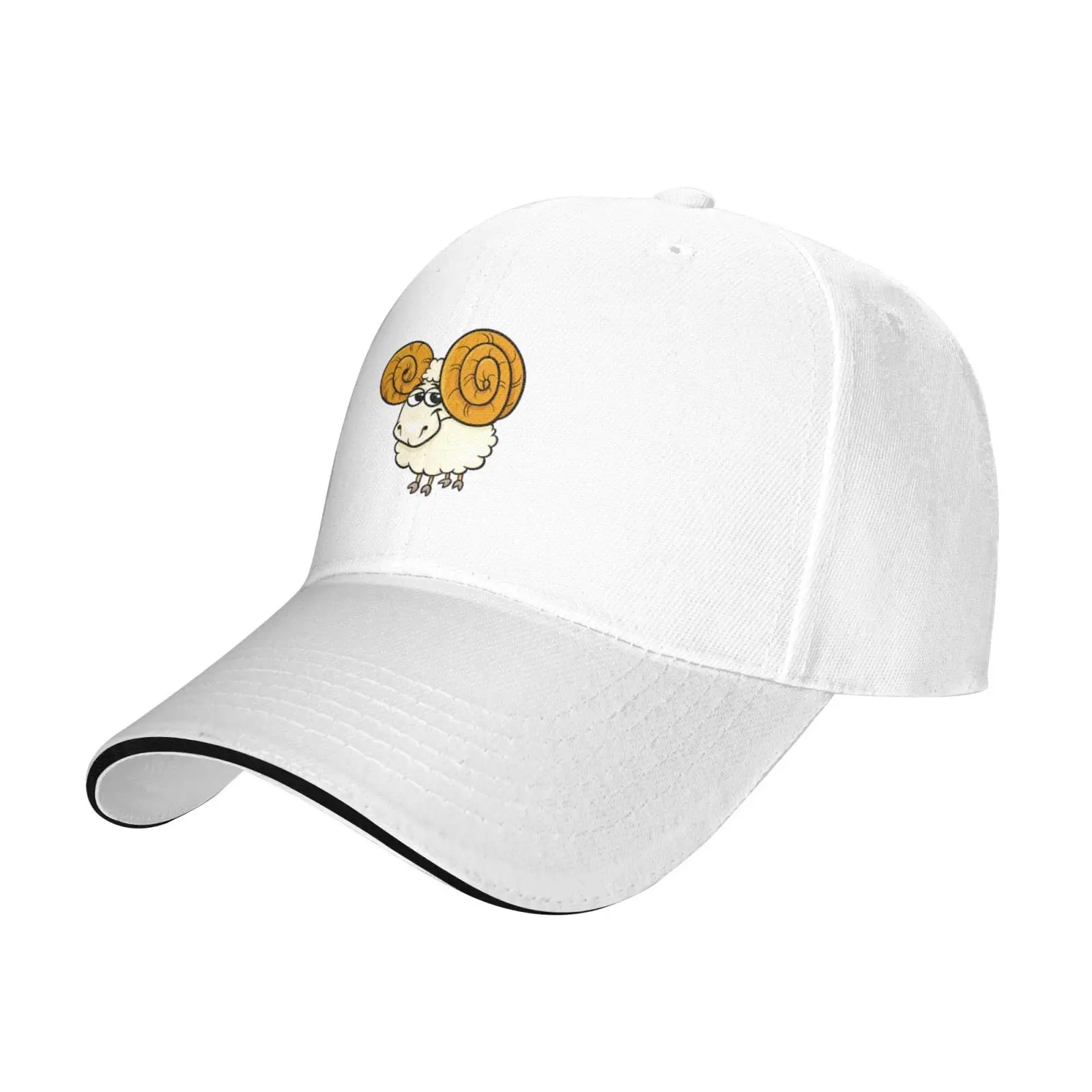 Cartoon Aries Constellation Trucker Baseball Cap for Men Women Hat Sandwich Brim Dad Hats