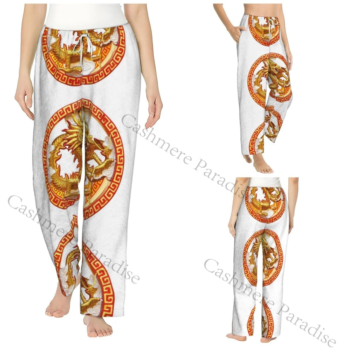 

Dragon Snapback Women Sleep Pants Warm Flannel Lounge Pants for Winter Nights