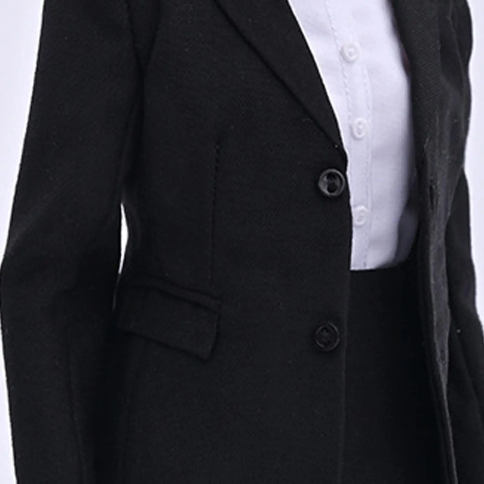 ملابس نسائية بمقياس 1/6 قميص أبيض أنيق بأكمام طويلة ملابس دمية