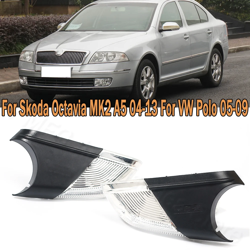 Światło kierunkowskazu LED lampa lusterko wsteczne lusterko boczne 1Z0949101C dla Skoda Octavia MK2 A5 2004 2005-2013 dla VW Polo 2005-2009