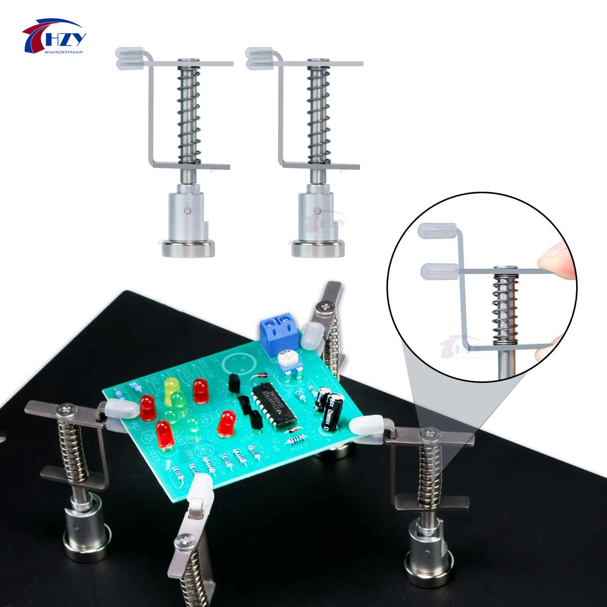 HZY H-07 90° Rotation Universa Spring Clam Suction Spring Clamp Universal PCB Holder Fixtute Circuit Board Soldering Repair Tool