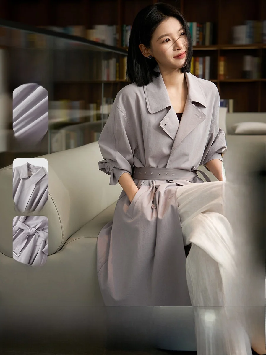 

Куртка-ветровка True to You Early Spring Windbreaker Classic с двойной застежкой на пуговицах, средней длины, элегантная верхняя одежда для женщин, новинка.