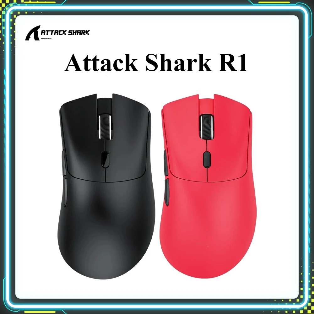 

Рекламные продукты Игровая мышь Attack Shark R1 PAW3311 Беспроводное трехрежимное соединение Макро-геймерские мыши ПК Аксессуары для киберспорта