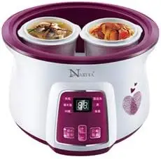 وعاء الحساء الكهربائي الرقمي / 1.6 لتر، وعاء سيراميك كبير (1.6 لتر) ووعاءان سيراميك صغيرتين (0.4 لتر) NSQ-1855 من C&H Soluti