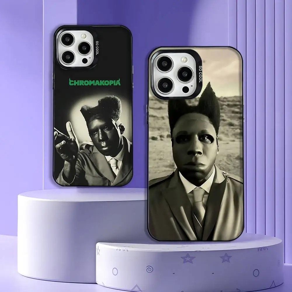 

CHROMAKOPIA T-Tyler The C-Creator Phone Case For iPhone 16,15,14,13,12,11,Mini,Pro,E,MAX Gray Matte Silicone Black Cover