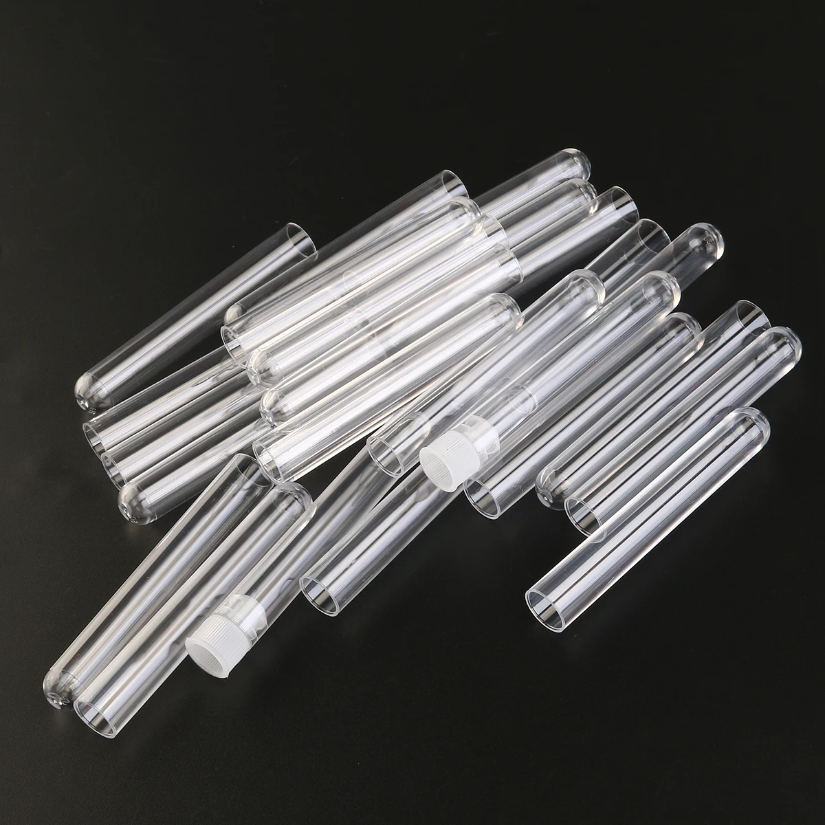 

25pcs 5Ml Plastic Test Transparent 12X75Mm Hard Storage For Samples Gift Collecting Specimen Tubes Plastic Specimen Tubes