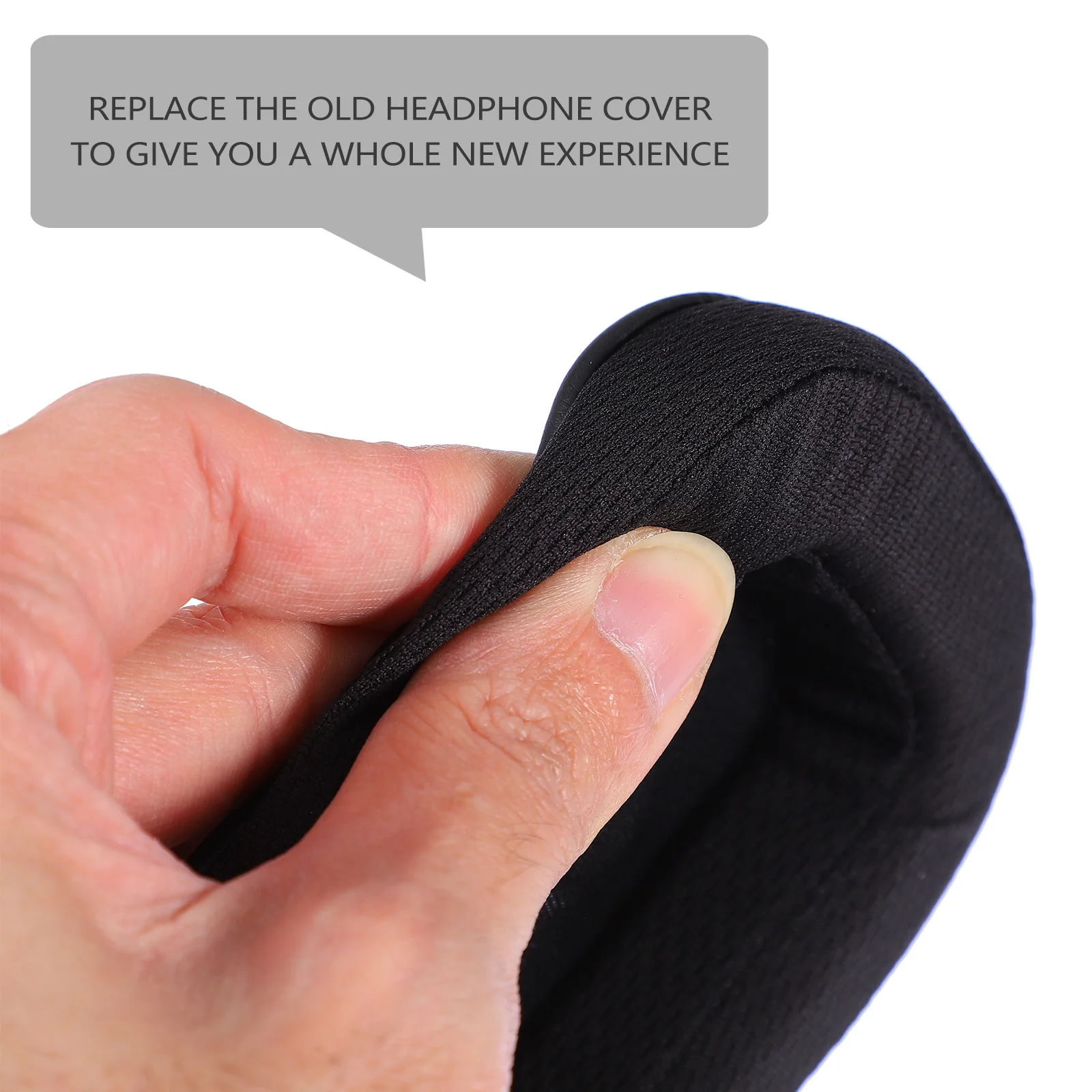 

2 Pcs Black Mesh Headphone Cover Comfortable Breathable Protective Earphone Case Long Time Use Enjoy Music Quality Without