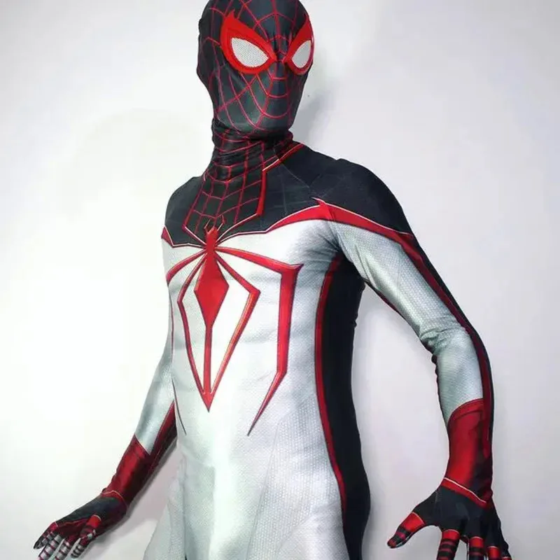 

Halloween PS5 Miles Morales Spidercosplay Peter Parker Superhero Cosplay Costume Full Bodysuit Zentai Second Jumpsuits