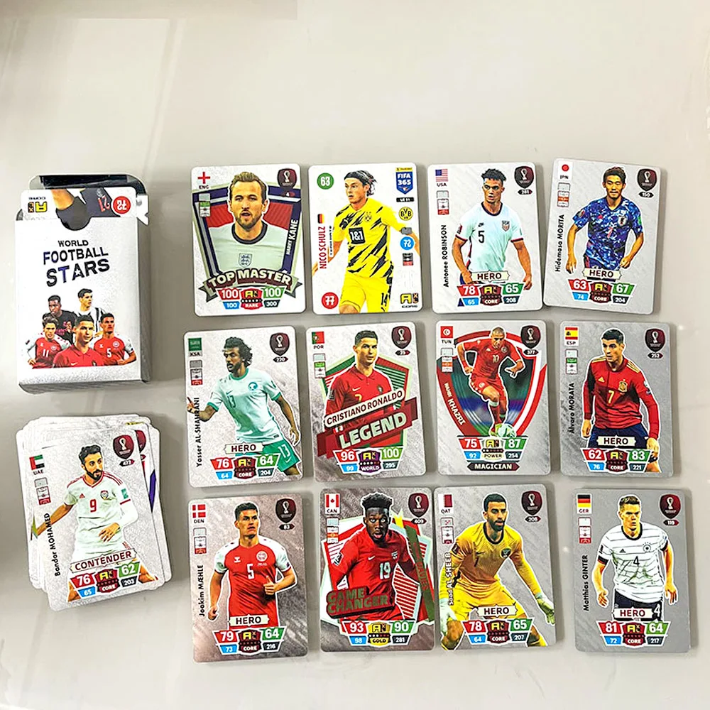 World Football Player Star Gold Card 55Pcs Limited Signature Series Cards Kids Toys Fan Sport Collection Souvenir Gifts