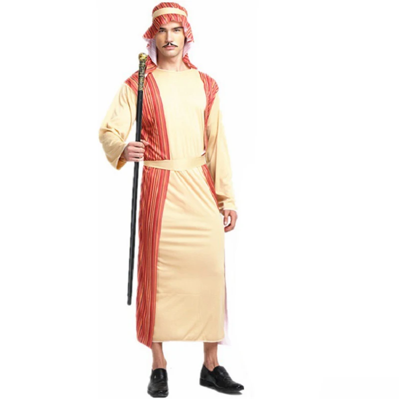 Adult Prince Arabian Arab Costume Men Middle East Ali Baba Sheik Costumes Halloween Purim Carnival Cosplay Outfits